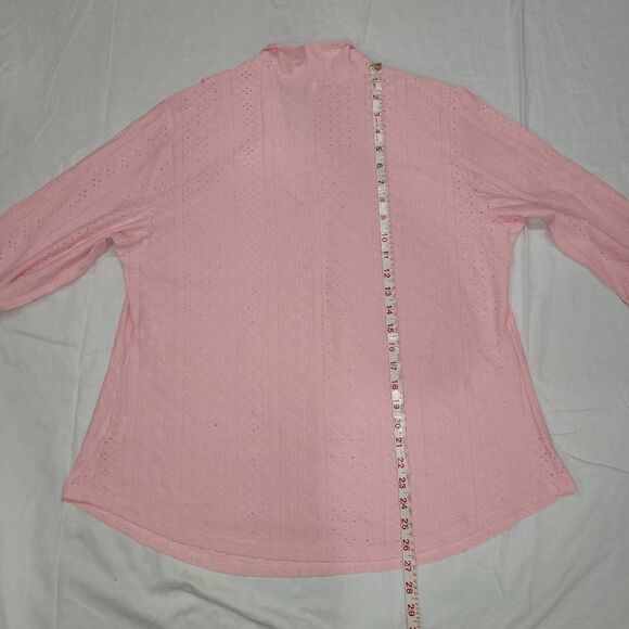 3/$15 Zulily Collared Pink Lace Stretchy Three-Quarter Sleeve Top Size XL - Picture 7 of 7